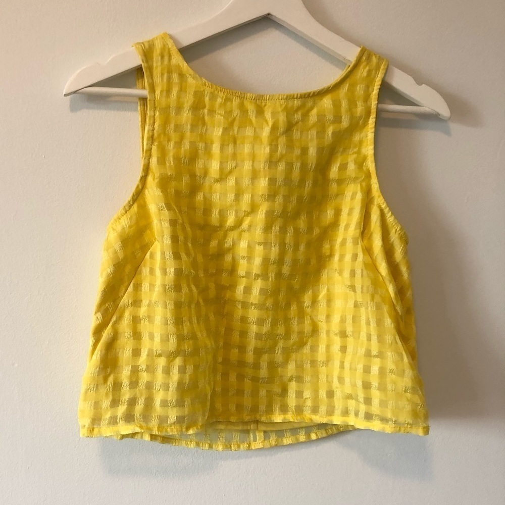 𝅺Elle Yellow Gingham Crop Top